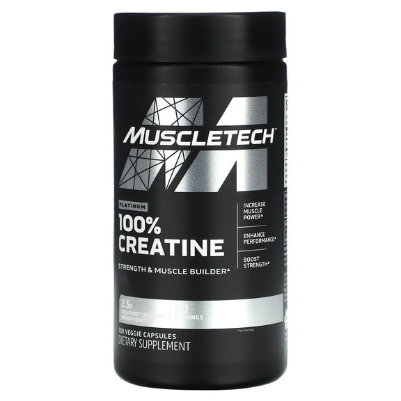 MuscleTech Platinum 100% Creatine, 100 Veggie Capsules