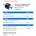 thumbnail image 2 of PCV Valve - Compatible with 2004 - 2010 Chrysler Town & Country 2005 2006 2007 2008 2009, 2 of 2