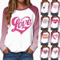 thumbnail image 5 of HCNTES Womens Valentines Long Sleeve Crew Neck Shirts Love Heart Casual Funny Spring Tee Tops for Ladies(Pink,L), 5 of 9