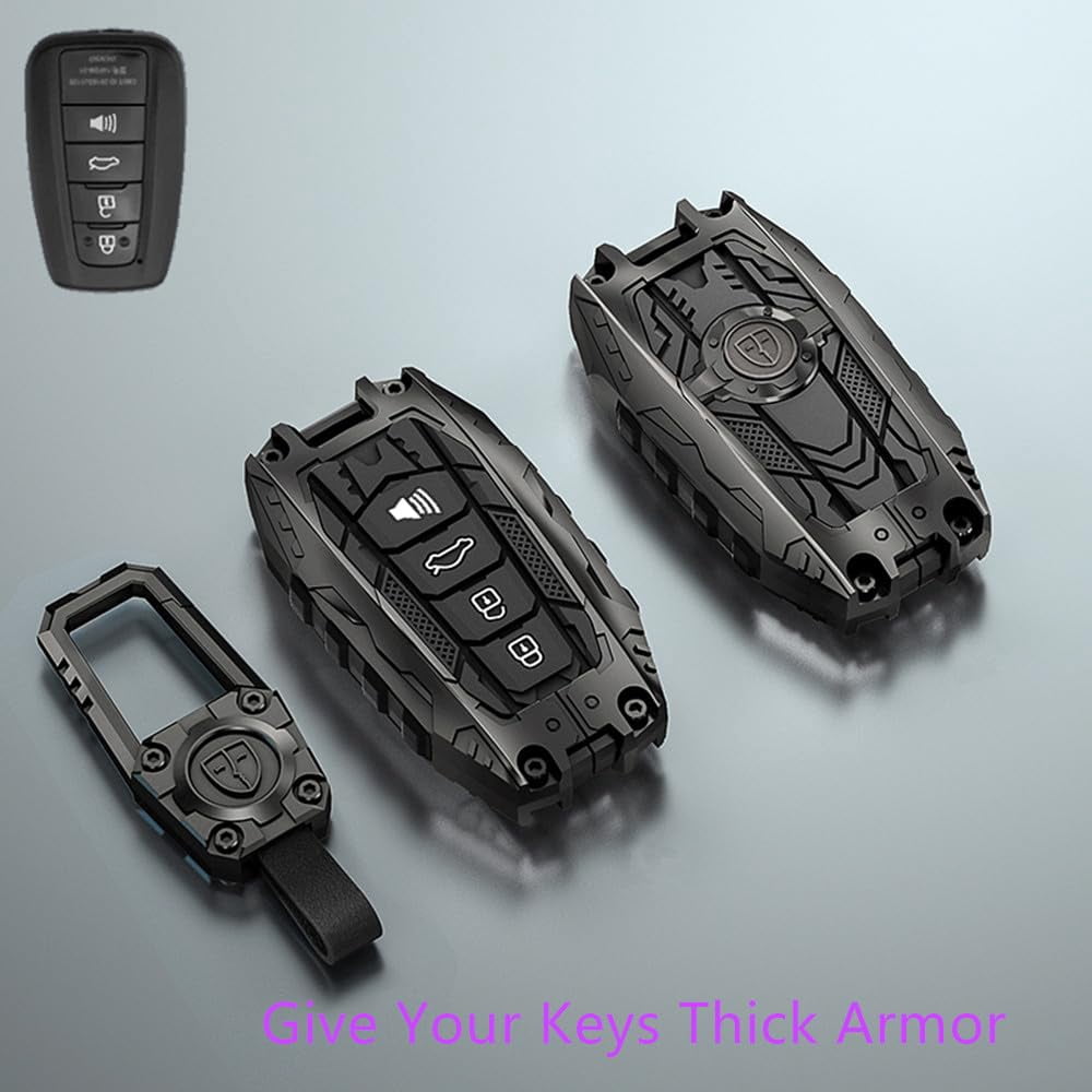 Alloy Key fob Cover Compatible with Toyota 2018 2024 Camry RAV4 Highlander Prius Corolla accessories keychian