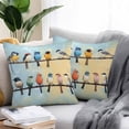 thumbnail image 3 of Outdoor Pillow Cover Watercolor Birds Set of 2 Waterproof Throw Pillowcases Blue Teal Yellow Decorative Patio Furniture Pillows for Couch Garden Indoor & Outdoor Use, 3 of 9