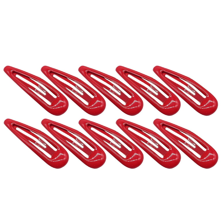 Shiusina Hair Clips For Girls 10Pc No Slip Candy Colors Snap Hair Clips Barrettes For Kid Red