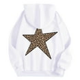 thumbnail image 5 of FAOWME Women's Hoodies With Pocket Long Sleeve Drawstring Star Print Leopard Casual Comfortable Warm Sweatshirt For Fall Winter Daily Wear White Xxl, 5 of 5