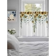 thumbnail image 3 of Sunflower 2 Panel Kitchen Curtains for Windows, Yellow Floral Eucalyptus Leaves Watercolor Bathroom Privacy Curtain, Home Décor Window Treatment for Bedroom/Living Room 55"x45", 3 of 6