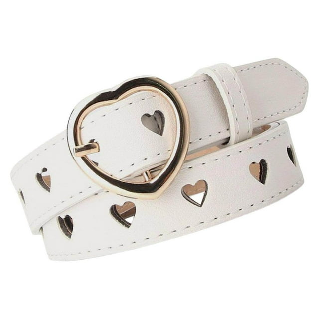 Baohd Ceinture en Cuir PU pour Femmes Sangle de Taille Réglable pour Pantalons Robe de Soirée Blanche