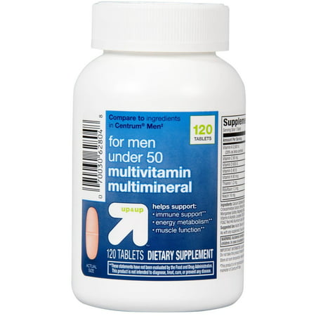 Multivitamin Tablets For Men - Under 50 120 Count - up & (Best Multivitamin For Men Under 50)
