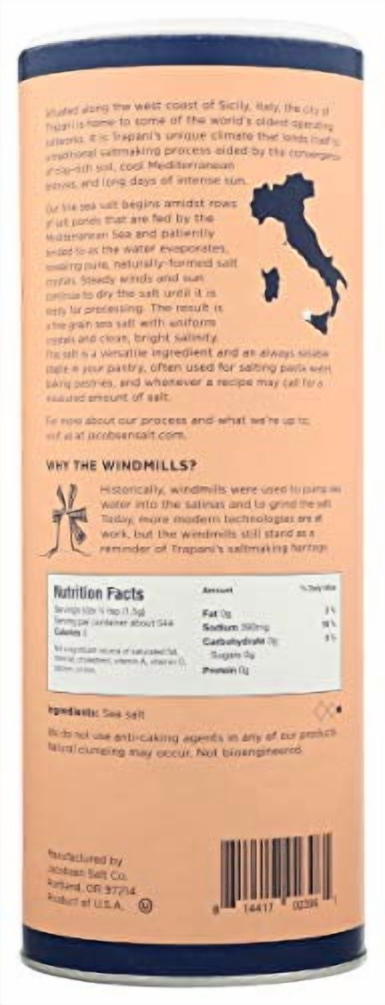 JACOBSEN SALT CO Pure Italian Fine Sea Salt, 816.46 GR