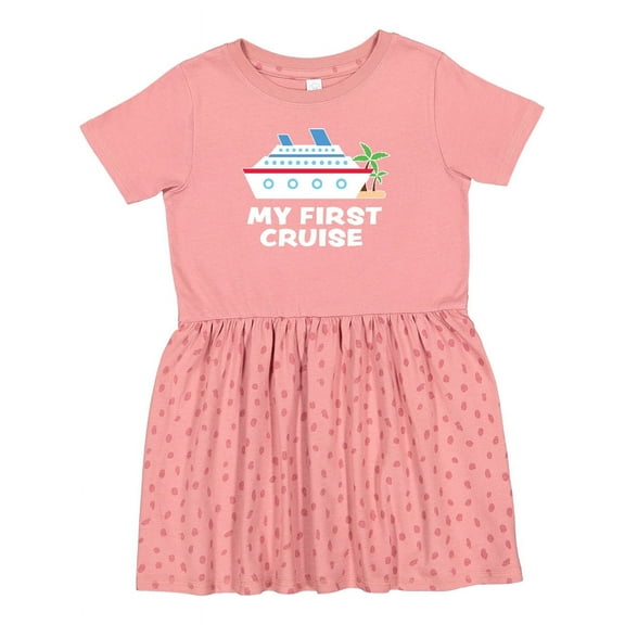 Inktastic My First Cruise with Cruise Ship and Palm Trees Girls Toddler Dress