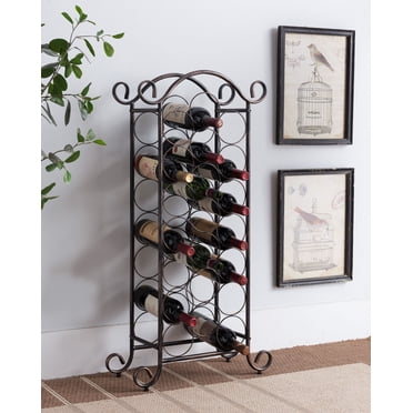 JBI Free Standing Wine Display Cabinet – Steel Rack, Holds 14 Bottles, White, Made In UK