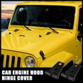 thumbnail image 2 of 2 Pcs Front Engine Hood Hinge Cover Trim Exterior Decoration for Jeep Wrangler JK 2-Door 4-Door 2007-2018 Black, 2 of 6