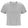 thumbnail image 5 of Htigea Clearance Women's Basic Crop Top Drop Shoulder T Shirt Half Sleeve Cropped Tee Crewneck Short Sleeve Casual Summer Solid Crop Tops Today Sales Gray,XL, 5 of 6