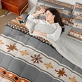 thumbnail image 4 of Homewish Gray Vintage Boho 7 Pieces Full Size Bedding Sets,Minimalist Geometric Full Size Bed in a Bag,Light Gray Reversible, 4 of 8