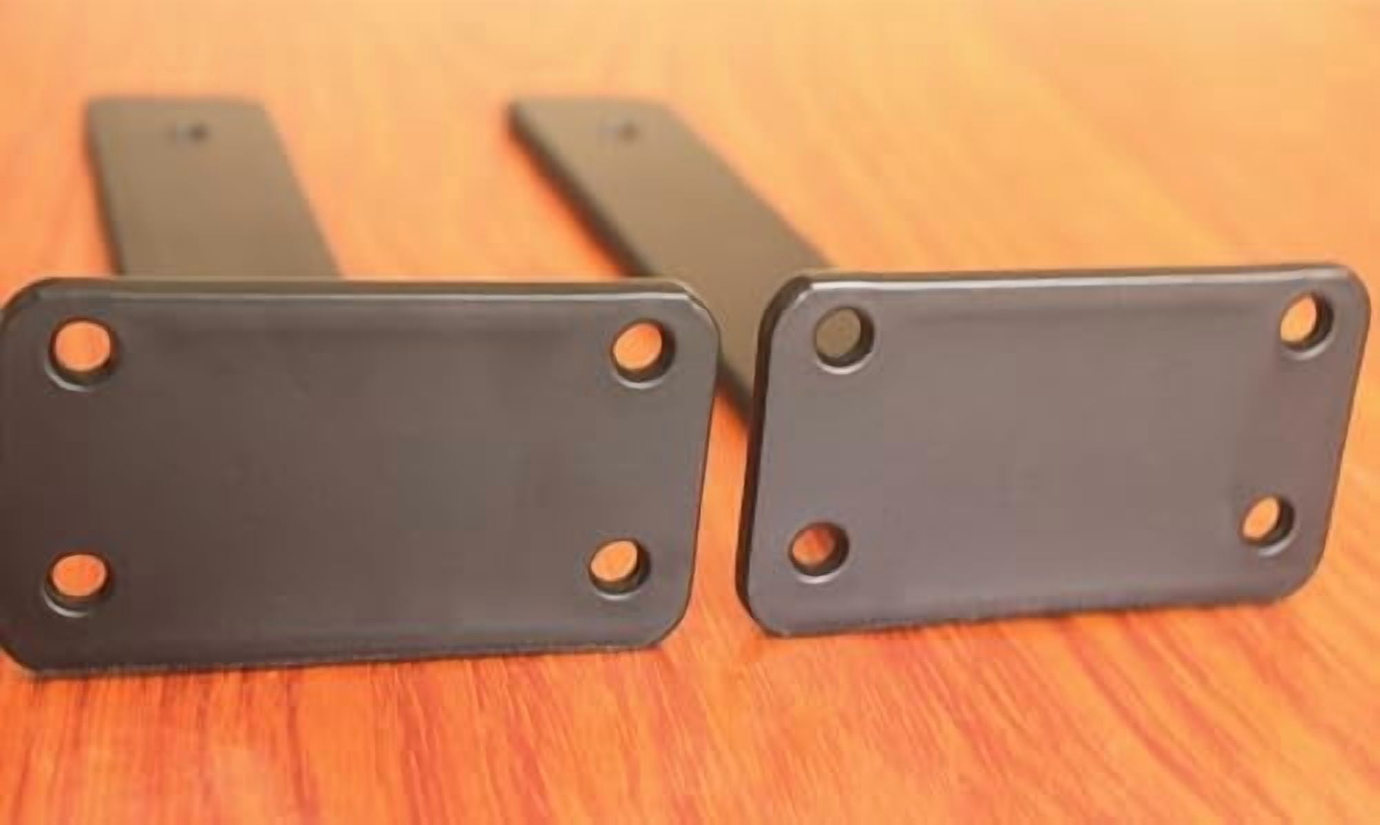 6 Pack - 9 inch Black Hidden L Shelf Bracket (1/5 Inch Thicked) Iron Floating Shelf Brackets Rustic Industrial Metal Brackets for Shelf Support