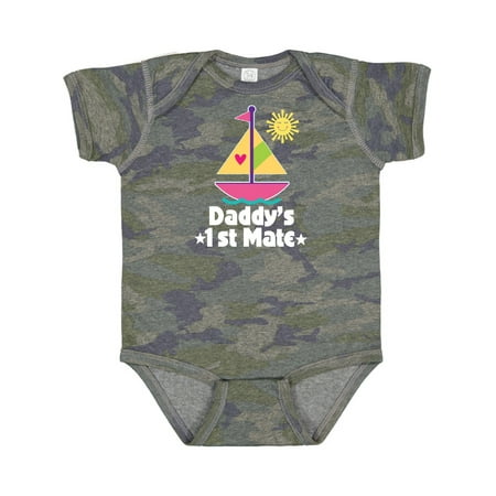 

Inktastic Daddys First Mate Girls Nautical Sailboat Gift Baby Girl Bodysuit
