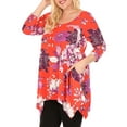 thumbnail image 5 of White Mark Women's Plus Size Floral Scoop Neck Tunic Top, 5 of 5