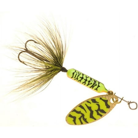 UPC: 0042965181998 | Yakima Bait Worden s Original Rooster Tail Inline Spinnerbait Fishing Lure Chartreuse Black Tiger 1/16 oz.