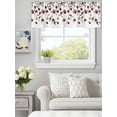 thumbnail image 4 of Curtain Valance for Windows,Red Rose Flower Valentine's Day Kitchen Valances Rod Pocket Short Curtains,Green Leaves on White Window Treatment Panel for Bedroom Bathroom 42"x18", 4 of 7