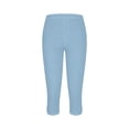 thumbnail image 6 of LIIPEE Womens Pants Casual Solid Color Cropped Slim-Leg Pull-On Chinos Ladies High Seamless Waistband Breathable Soft Daily Comfortable Cutout Denim Pants,L, 6 of 7