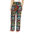 thumbnail image 3 of Uemuo Geometry Pattern Women's Wide Leg Palazzo Lounge Pants with Pockets Light Weight Loose Comfy Casual Pajama Pants-X-Large, 3 of 9