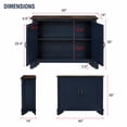 thumbnail image 2 of Aukfa 40" Farmhouse Accent Storage Cabinet, Solid Pine Wood Frame,Storage Organizer for Entryway & Living Room,Blue, 2 of 7