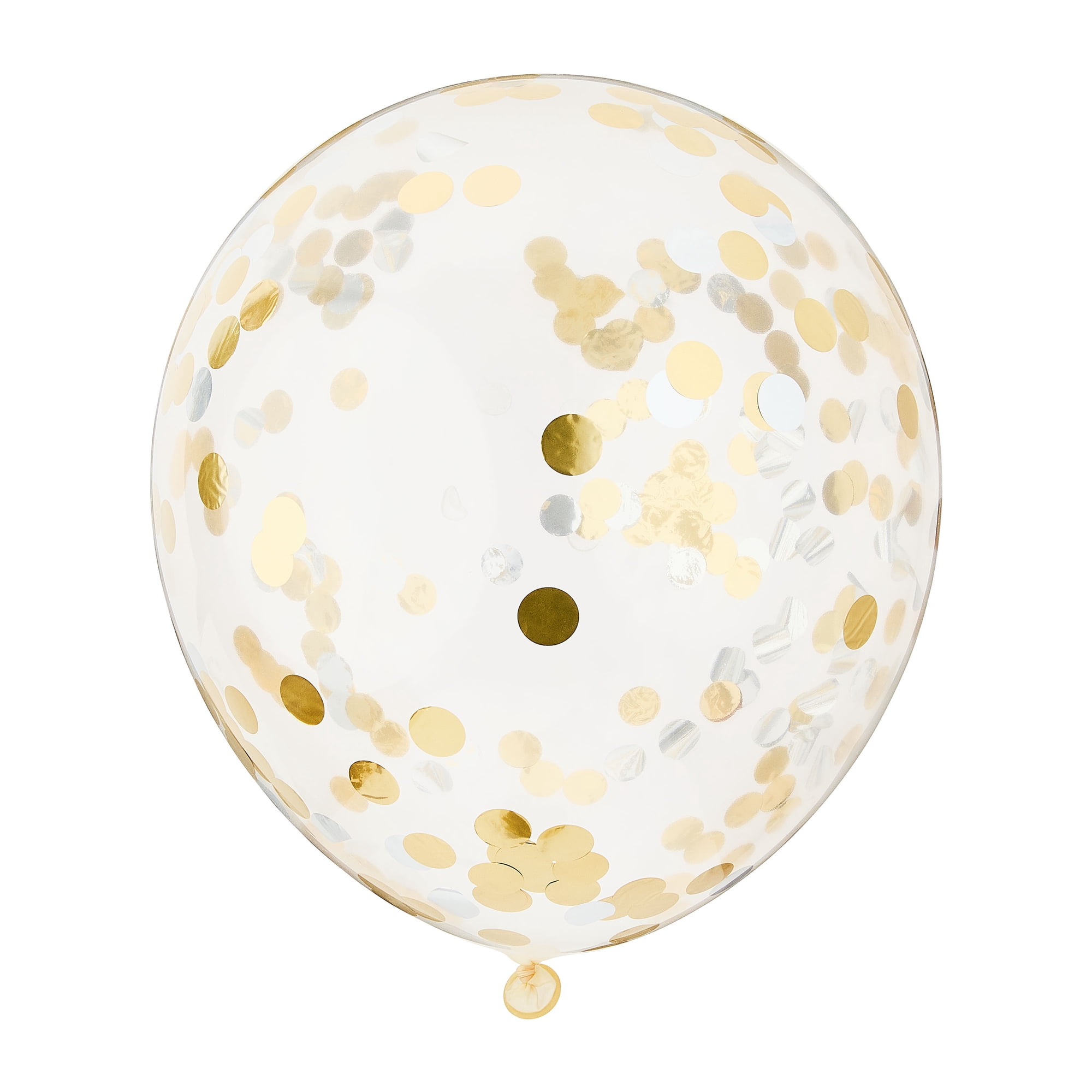 12" Silver/Gold Foil Confetti Balloons, 5 Count, by Way To Celebrate