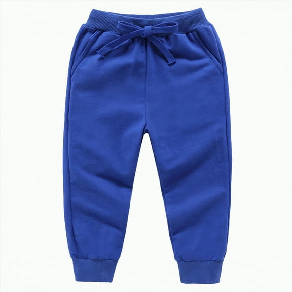 Ccpelsie Boy's Cargo Joggers Pants Youth Hiking Lightweight Pants for Sports Outdoor with Pockets(Blue,8-9Years)