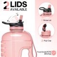 thumbnail image 2 of GEDUX 64oz Half Gallon Motivational Water Bottle with 2 Lids (Chug and Straw), BPA Free Sports Drink Water Jug with Time Marker for Camping Sports Workouts and Outdoor Activity, 2 of 7