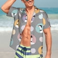 thumbnail image 4 of Uemuo Cute Geese Printed Regular Fit Short Sleeve Casual Hawaiian Shirt for Men,Aloha shirt,Tropical shirt,Floral print shirt,Vacation Beach shirt-Large, 4 of 9