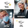 thumbnail image 2 of ProtectX Stylish Anti-Fog & Scratch-Resistant Safety Glasses With Readers, UV Protection Goggles, Anti-Impact Lightweight Glasses for Men＆Women Ruby Reading 2.5, 2 of 6
