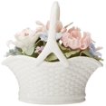 thumbnail image 1 of Cosmos 80089 Figura musical de cesta de flores de porcelana fina, 4-7/8 pulgadas, color blanco, 1 of 3