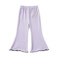 thumbnail image 2 of CQONEPT Teen Girl's Flared Pants Ice Silk Elastic Waist Yoga Pants Casual Baggy Workouts Pants for Girls Purple 2 Years, 2 of 3