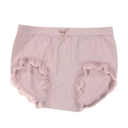 

CALAFEBILA 2023 Newest Vibe Women s Seamless Panties Breathable Buttocks Mid-waist Sexy Lace Trim Panties Sexy Young Womens