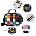 thumbnail image 3 of FORMRS Student Lunch Bag Insulated Reusable Cooler Box with Zipper Pockets, White Checkered Pattern, 3 of 9