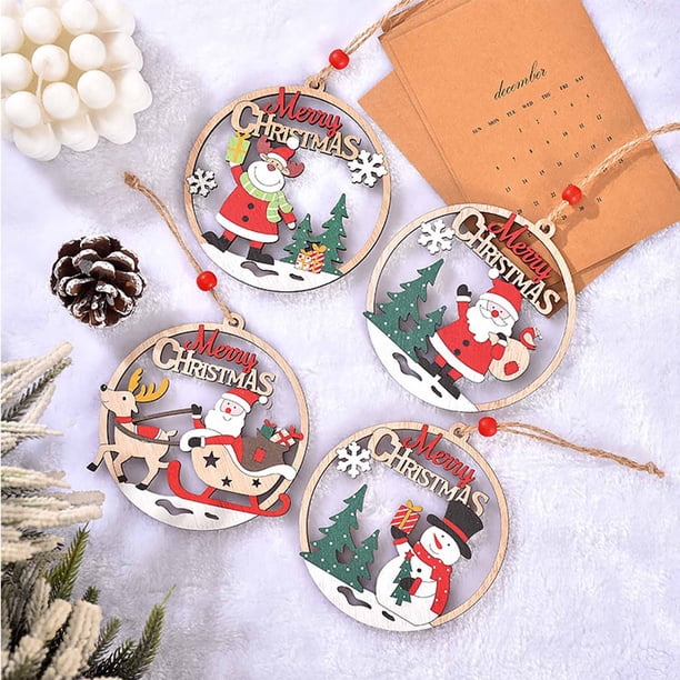 Letreros Colgantes Decorativos de Madera Onlyliua Bienvenida Feliz Navidad