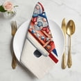 thumbnail image 2 of Thin Blue Red Striped Cloth Napkins, Patriotic Gnomes 4th of July Beige Washable and Reusable Dinner Napkins Set of 8, Table Napkin for Kitchen Party Birthday Wedding Hotel Housewarming 20"x20", 2 of 9