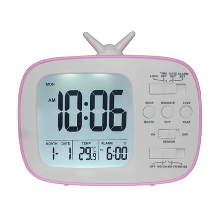 Innovative TV Look Digital Alarm Clock with Alarm and Calendar for Office Use