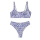 thumbnail image 4 of Conjunto de bikini HUOGUO para mujer, corte alto, con cordones y estampado de rayas, 4 of 4