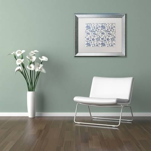 Trademark Fine Art "Toile Fabrics IX" Canvas Art by Color Bakery White Matte, Silver Frame