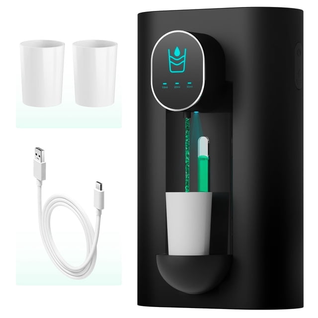 Dispensador de enjuague bucal Oylik Automatic Touchless de 540 ml USB, color negro