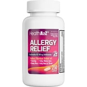 HealthA2Z® Allergy Relief, Fexofenadine Hydrochloride 180 mg Tablets, 24-Hour Non-Drowsy Antihistamine, Indoor & Outdoor Allergy Symptom Relief, 250 Count