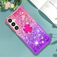 thumbnail image 3 of for Samsung Galaxy S25 Plus (Not S25)/ S24 Plus Quicksand Case with Ring Kickstand, Bling Cute Glitter Flowing Liquid Floating Sparkle Cover for Samsung Galaxy S25 Plus. JB-Pink Purple, 3 of 7
