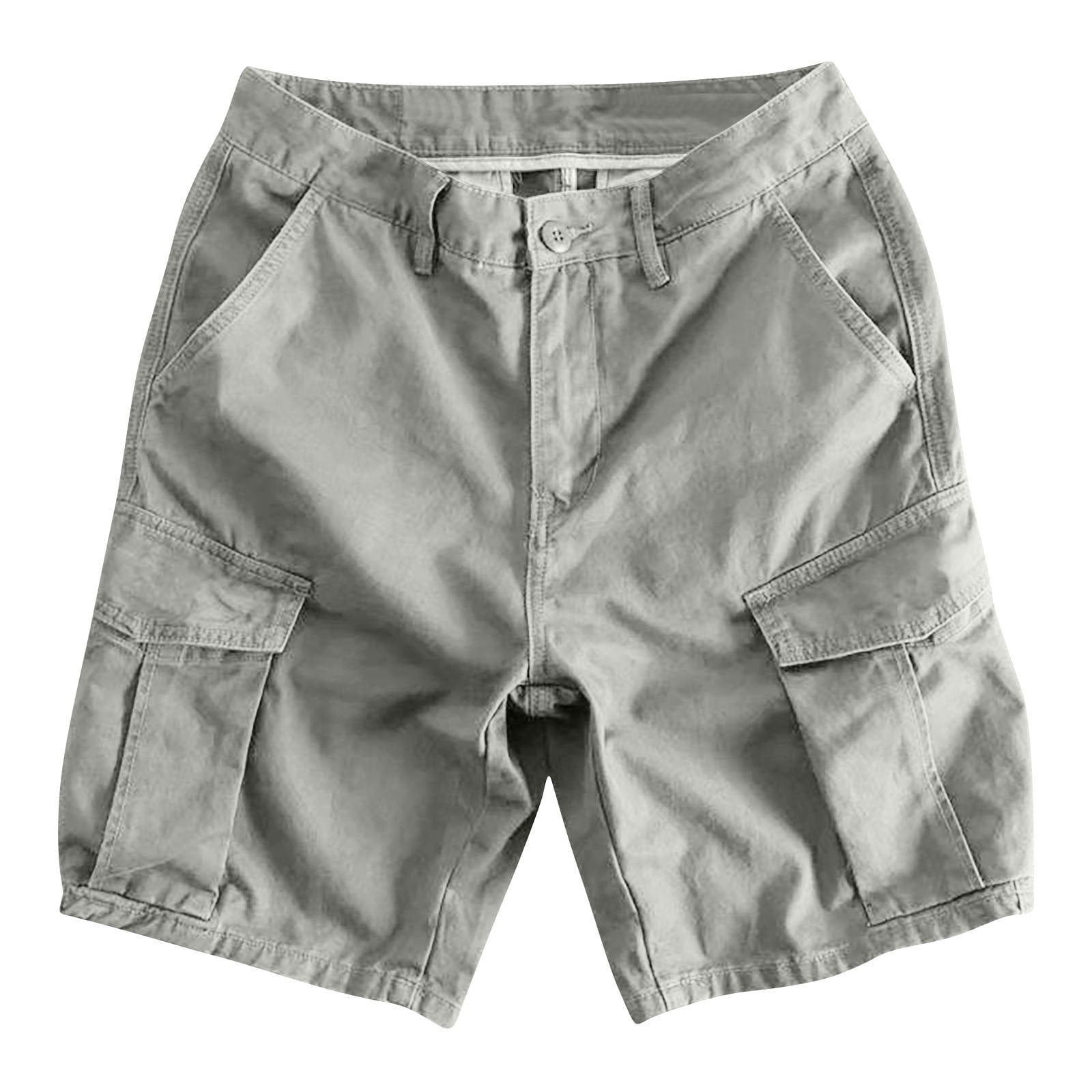 Txeol Cargo Half Pants for Men Elastic Waist Linen Shorts with