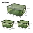 thumbnail image 3 of Set de 3 Cajas de Almacenamiento con Tapa | Plástico Resistente, Transparente Verde y Diseño Apilable con Asas para Organización del Hogar u Oficina, 3 of 5