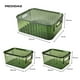 thumbnail image 3 of Set de 3 Cajas de Almacenamiento con Tapa | Plástico Resistente, Transparente Verde y Diseño Apilable con Asas para Organización del Hogar u Oficina, 3 of 5