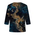 thumbnail image 5 of Blusa de manga 3/4 con botones y cuello redondo para mujer Pompotops FGAJ2360, 5 of 5