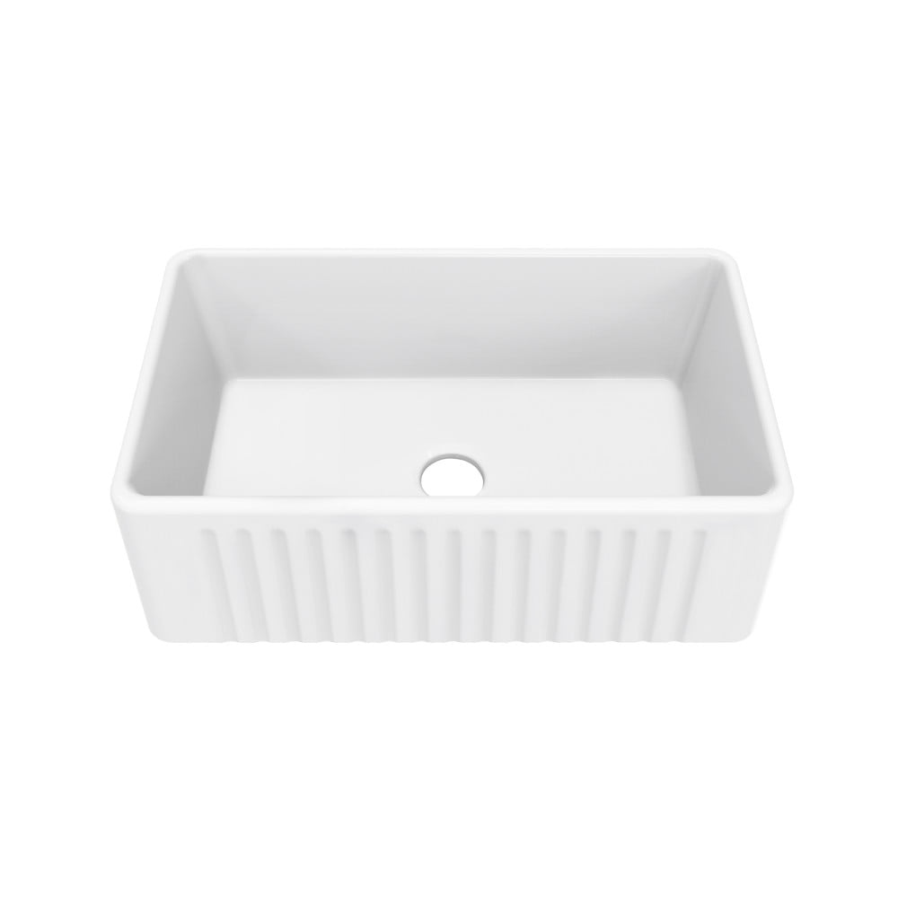 Delice 30 x 18 Ceramic, Farmhouse Kitchen Sink with Apron