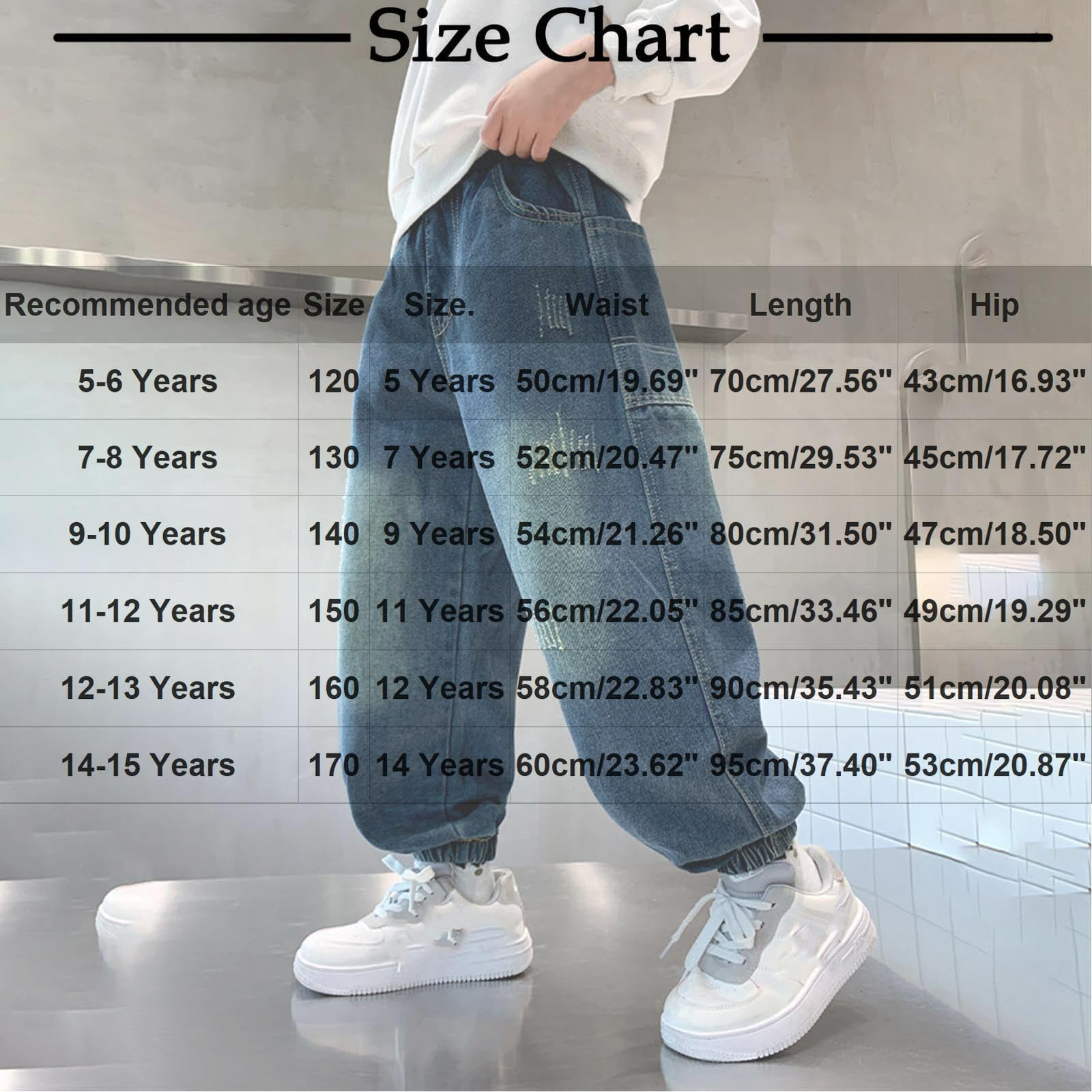 Cowsor Boy's Baggy Jeans Y2K Vintage Wide Leg Denim Pants Hip Hop