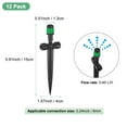 thumbnail image 3 of Uxcell 12-Pack Drip Irrigation Emitters, Adjustable 360 Degree Water Flow for 1/4" Tubing [Dark Green, Drip], 3 of 6