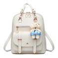 thumbnail image 1 of Mochila de cuero para niñas, minibolso de hombro acolchado de moda para adolescentes, tamaño pequeño, 1 of 5