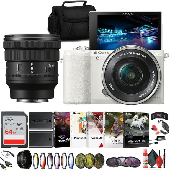 Sony Alpha a5100 Mirrorless Camera with 16-50mm Lens and Sony FE PZ 16-35mm Lens Bundle (International Model)